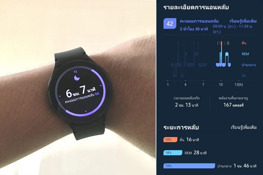 แสดงผลการนอนหลับ-Galaxy Watch4 Series 