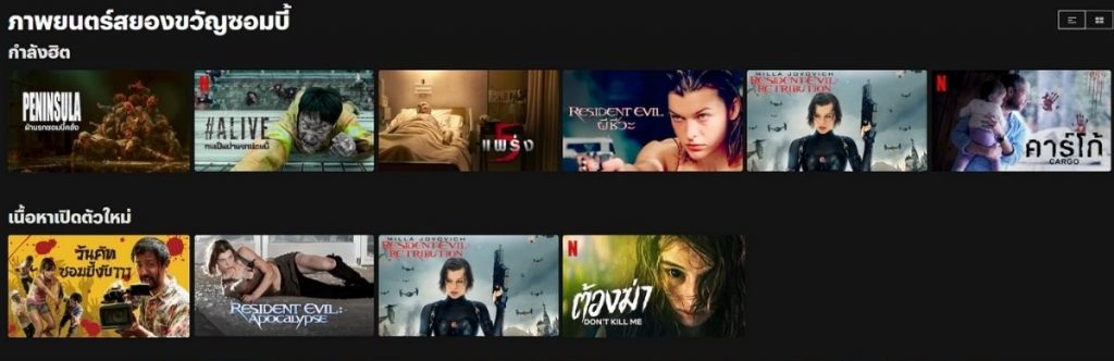 รหัสลับ Netflix หนังซอมบี้